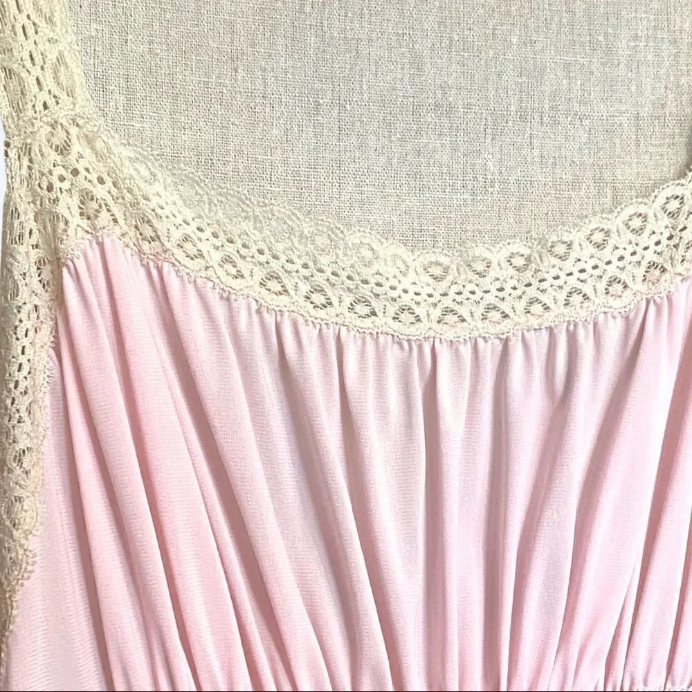 Vintage Pastel Pink Long Nightgown (M) Lorraine - Picture 4 of 5